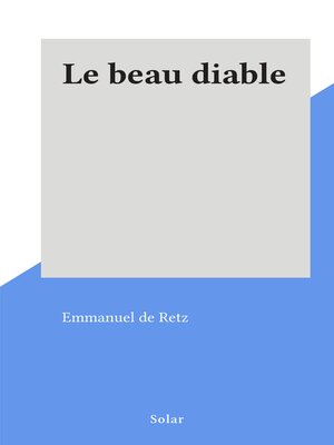 cover image of Le beau diable